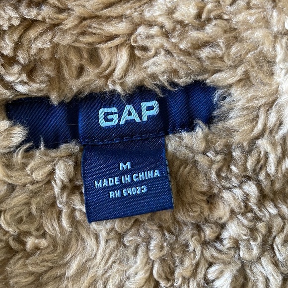 GAP Vintage Faux Fur Lined Denim Jacket Y2K - Picture 11 of 13